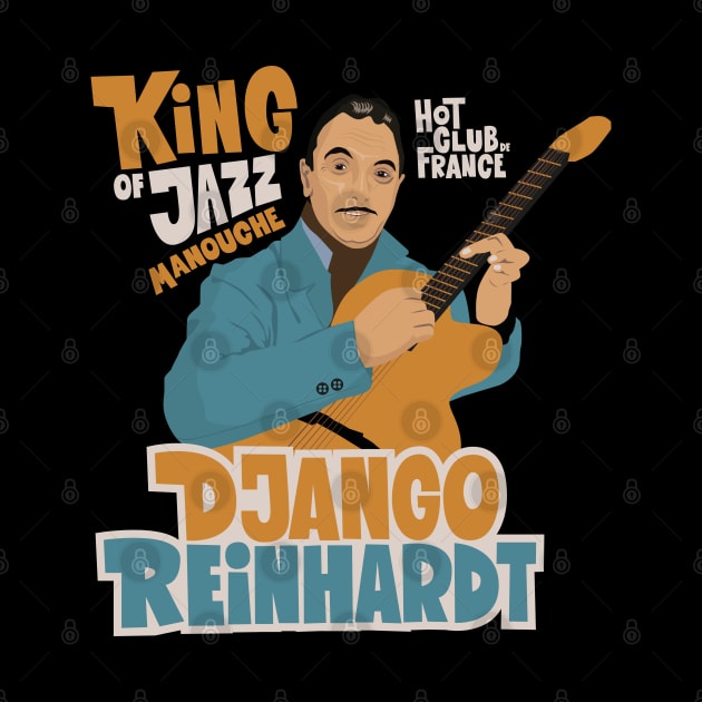 Django Reinhardt: A Jazz Guitar Legend Brought to Life with this Captivating Illustration. by Boogosh