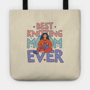 Best Knitting Mom Ever, Cute Doodle Illustration Tote