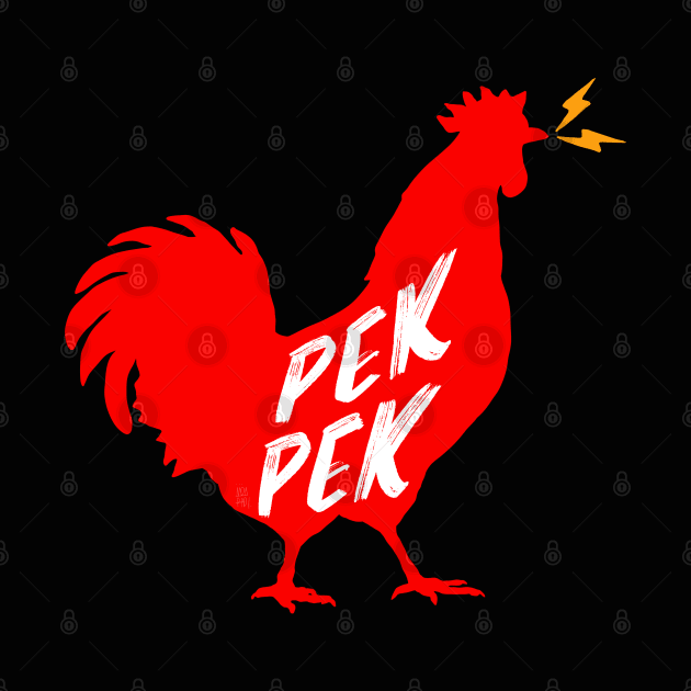 PEKPEK ROOSTER SOUND PINOY WORD RED by Aydapadi Studio