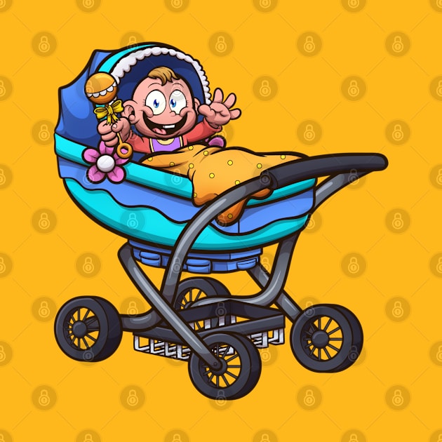 Cartoon Baby In Carriage by TheMaskedTooner