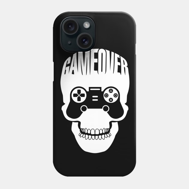 Game Over Skull Video Game Design Phone Case by TopTeesShop