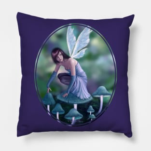 Periwinkle Mushroom Fairy Pillow