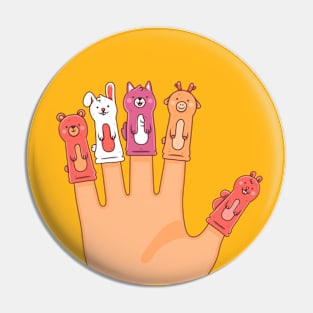 Cute Fingers Puppets Pin