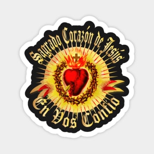 Sagrado Corazon de Jesus Spanish for Sacred Heart of Jesus Catholic Detente Magnet
