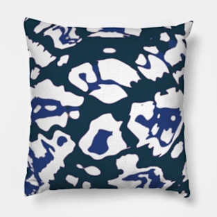 Teal Animal Print Leopard Abstract Pillow