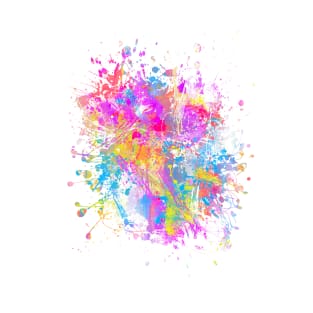 Abstract Vibrant Multicolor Brush Strokes and Splatters 9 T-Shirt
