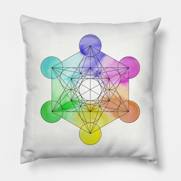 Metatron Rainbow Pillow by GalartCreations