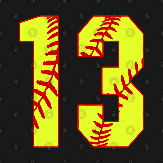 Fastpitch Softball Number 13 #13 Softball Shirt Jersey Uniform Favorite Player Biggest Fan by TeeCreations