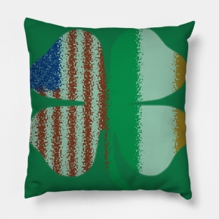 Irish American Flag, Irish Clover Pillow