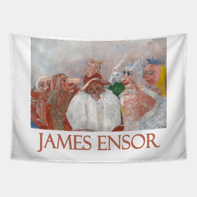 Masks Mocking Death by James Ensor Tapestry by Naves