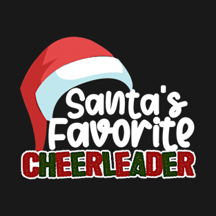 Santa's Favorite Cheerleader, Funny Cheerleader Christmas Gift T-Shirt