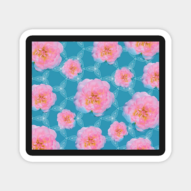 Romantisches Rosenblüten Muster Magnet by Uniquepixx