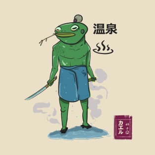 Onsen Kaeru frogstyle tshirt design T-Shirt