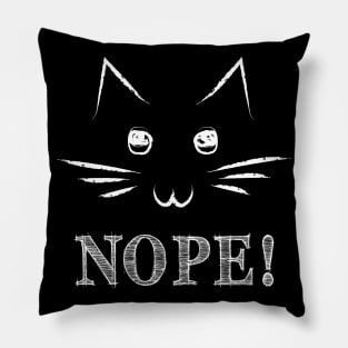 Chalk Kitty Nope! Pillow