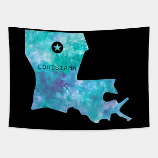 louisiana state map watercolor Baton Rouge Tapestry