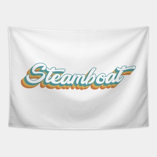 Steamboat Springs Colorado Retro Lettering Tapestry