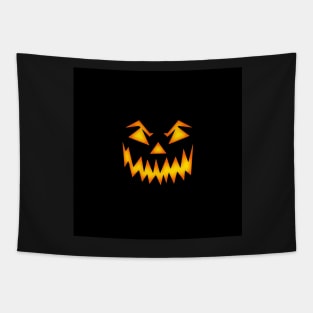 Halloween Pumpkin Scare Face Jack O Lantern- fun trendy graphic design of a scary pumpkin face available on many products Tapestry