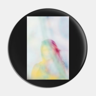 Dreamy Portrait of Pretty Blonde Through Colorful Veil Pin