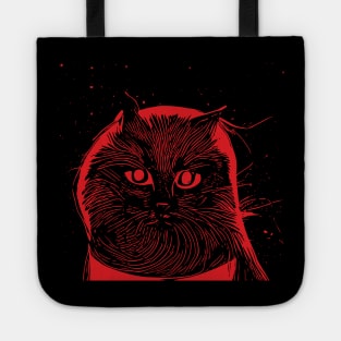 Cosmic Cat red print Tote