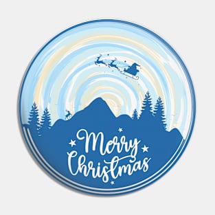 Christmas landscape in blue color Pin