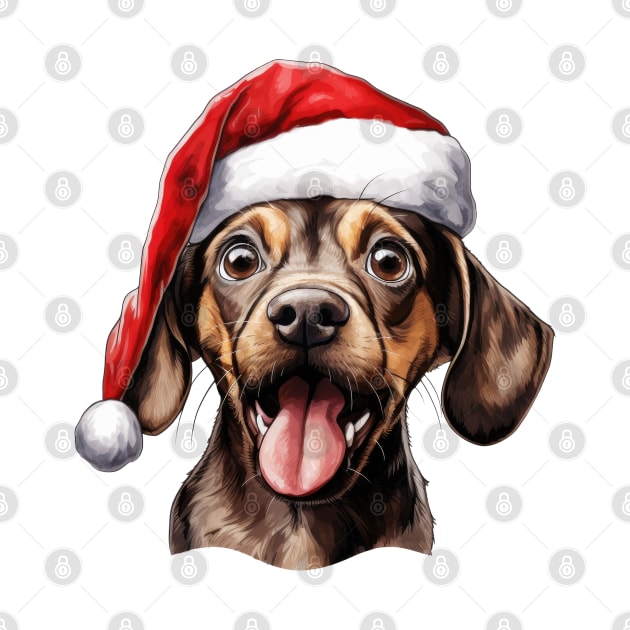 Funny Christmas Dog Face by Chromatic Fusion Studio