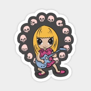 Preppy Skull Girl Logo Design Magnet