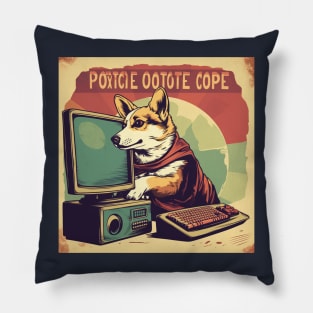 Computer Corgi Pillow