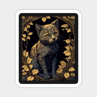 Cute cat painting - old school style Magnet