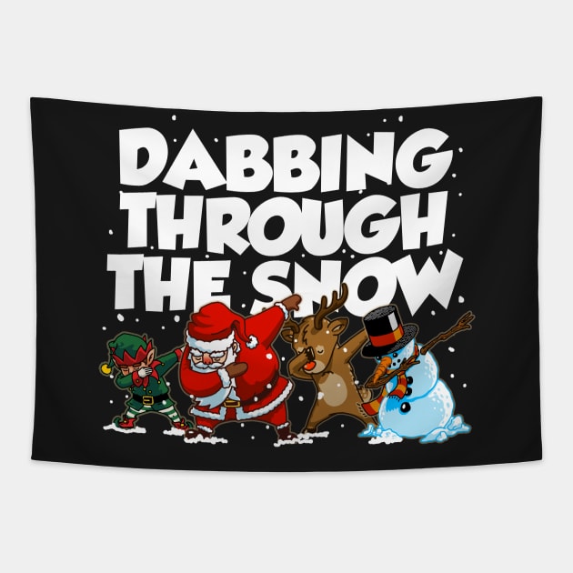 Dabbing Santa Christmas Tshirt Gift Dab Santa Claus T-Shirt Tapestry by vo_maria