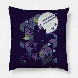 Geometric Raven Pillow