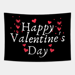 Happy Valentine's Day Love Hearts Tapestry