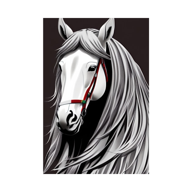 Horse head in clip art style by Hujer