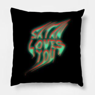 satan loves you melted Pillow