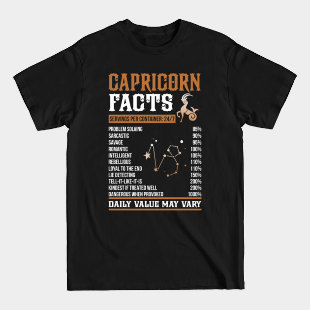 Discover Capricorn Facts Zodiac Sign Shirt Birthday Gift - Capricorn Zodiac Sign - T-Shirt