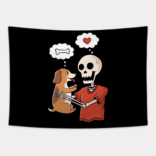 Skull and dog Tapestry