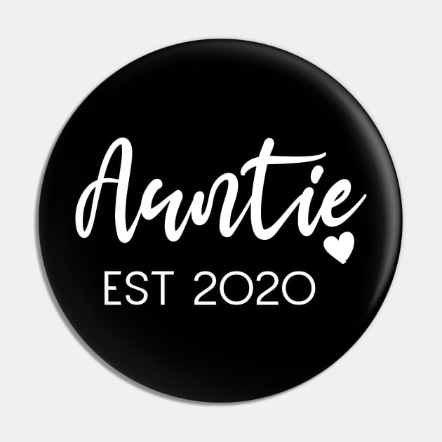 Auntie EST 2020- New Aunt Gifts, Proud Auntie Shirt, Auntie To Be Pin by Tee-quotes 