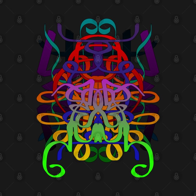 Abstract Symmetrical Colorfull Ribbons by Zeroeroroo