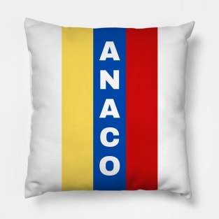 Anaco City in Venezuelan Flag Colors Vertical Pillow