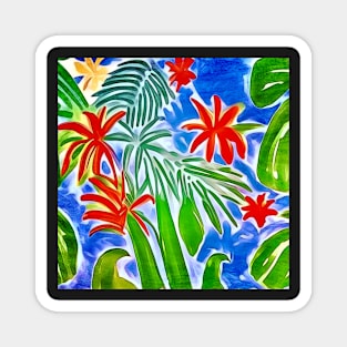 Red flowers - Matisse inspired Magnet