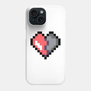 Retro half broken heart 8 bit Phone Case