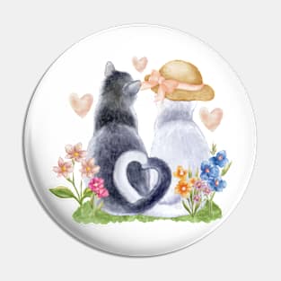 Cat Love On a Spring Day Pin