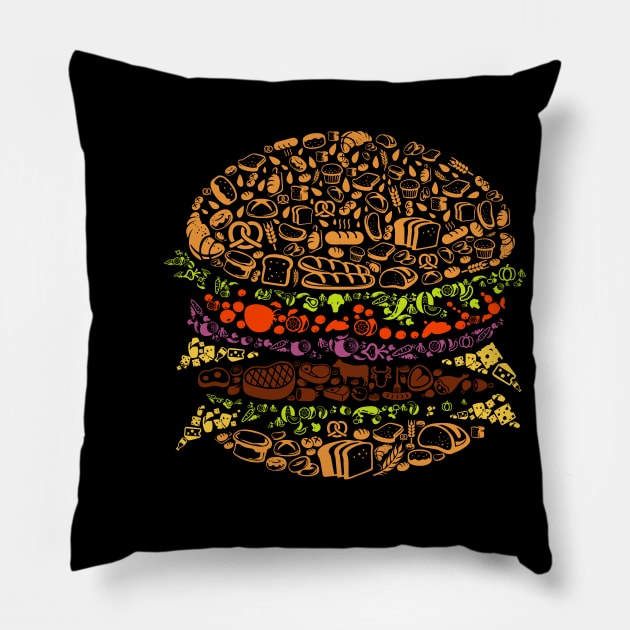 Big Cheeseburger Pillow by Jarecrow 