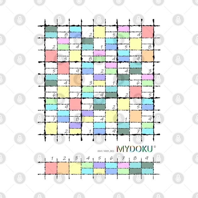 Mydoku_004_H001_002_F: Sudoku, Sudoku coloring, logic, logic puzzle, holiday puzzle, fun, away from screen by Mydoku