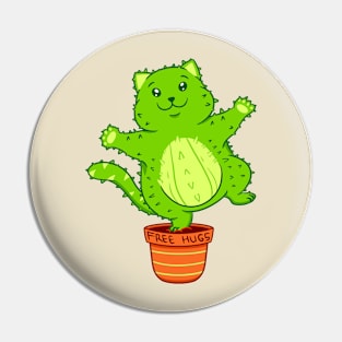 Cactus Cat Free Hugs Pin