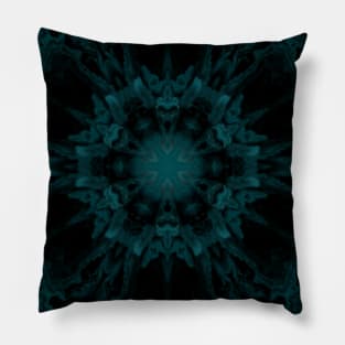 Floral Goth Daisy Emerald Green Pillow