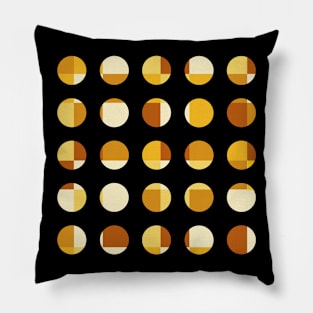 Abstract Geometric Yellow Dots Pattern Pillow