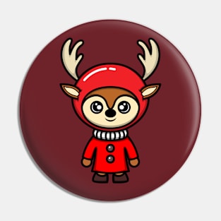 kawaii doodle cute deer christmas Pin