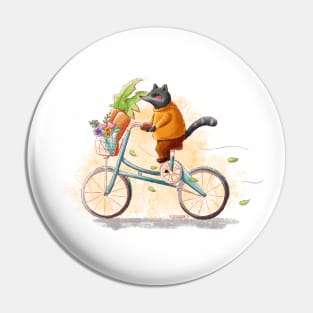 Mr. Raccoon and His Bicycle Pin