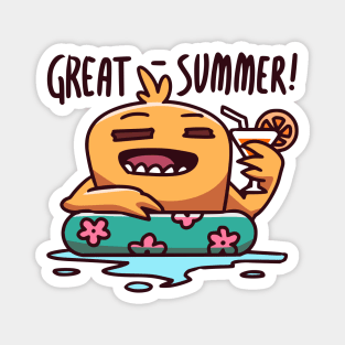 Monster Enjoying Summertime Magnet