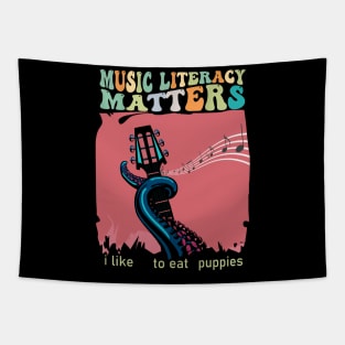 Music Literacy Matters I Like To Eat Puppies Tapestry